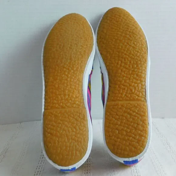 Vintage 90s KEDS Women's 8.5 Multicolor Striped Canvas Flats Sneakers Colors NEW - Picture 5 of 8